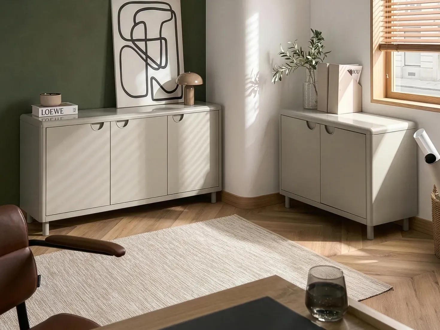 Credenza a 3 ante KORVO Beige chiaro