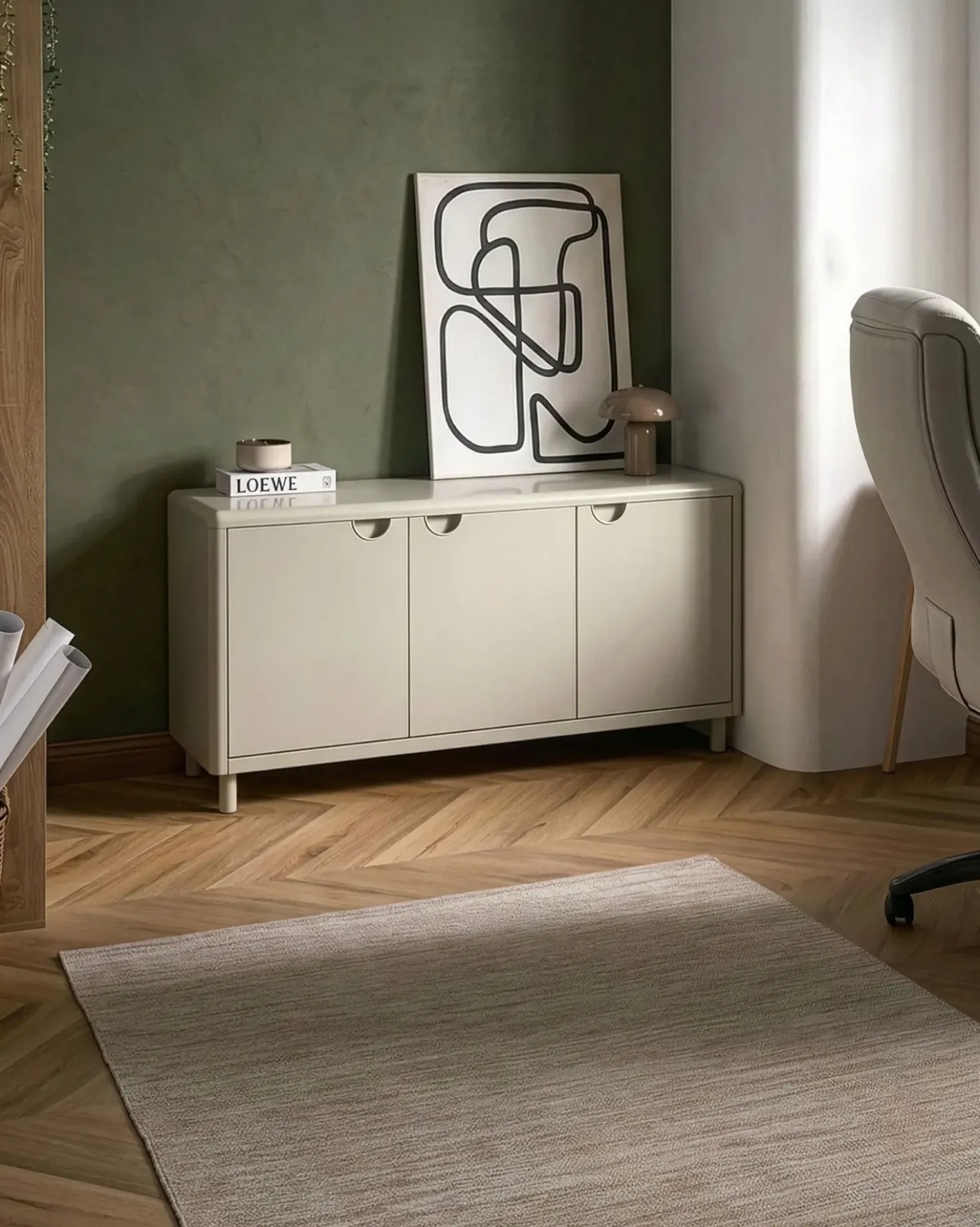 Credenza a 3 ante KORVO Beige chiaro
