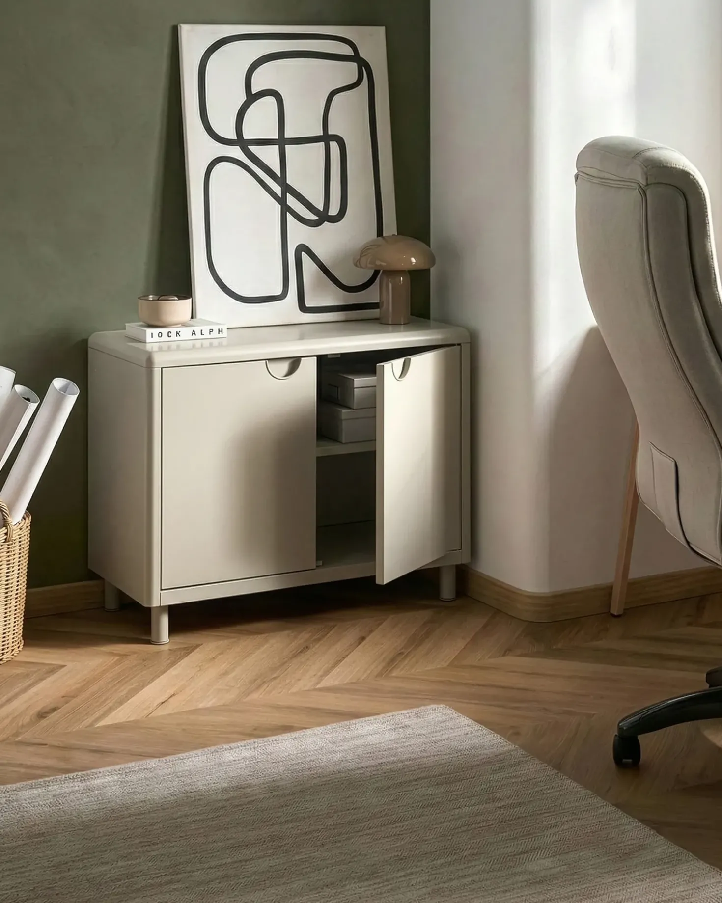 Credenza a 2 ante KORVO Beige chiaro