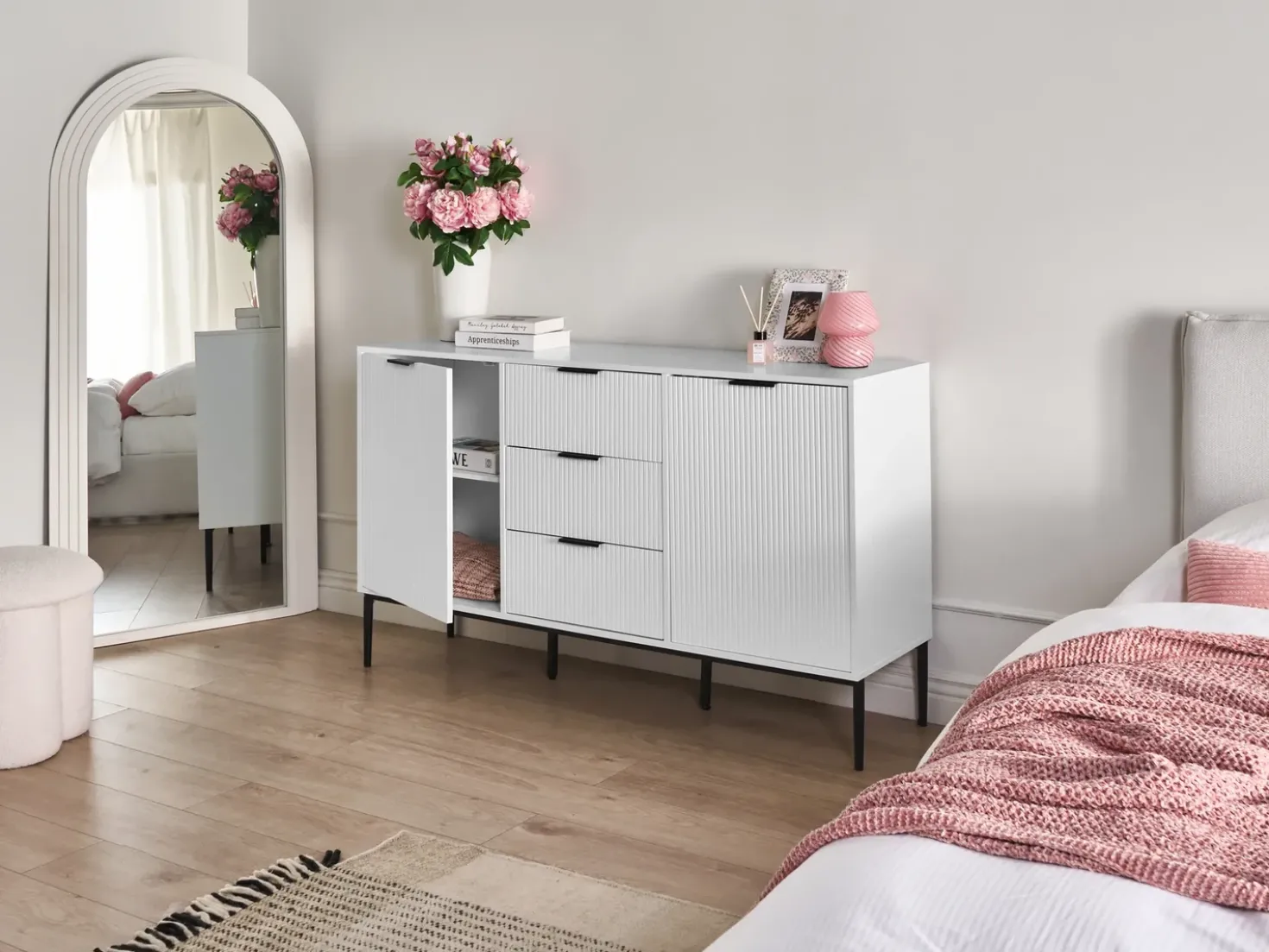 Credenza a 2 ante LEDUC Bianco