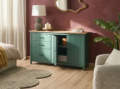 Credenza a 2 ante LEONORA Legno di pino Verde
