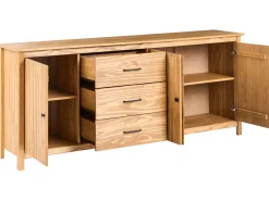 Credenza a 3 ante LEONORA Legno di pino Marrone chiaro