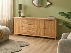 Credenza a 3 ante LEONORA Legno di pino Marrone chiaro