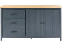 Credenza a 2 ante LEONORA Legno di pino Blu scuro