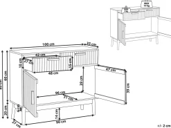 Credenza a 2 ante LYNWOOD Marrone chiaro