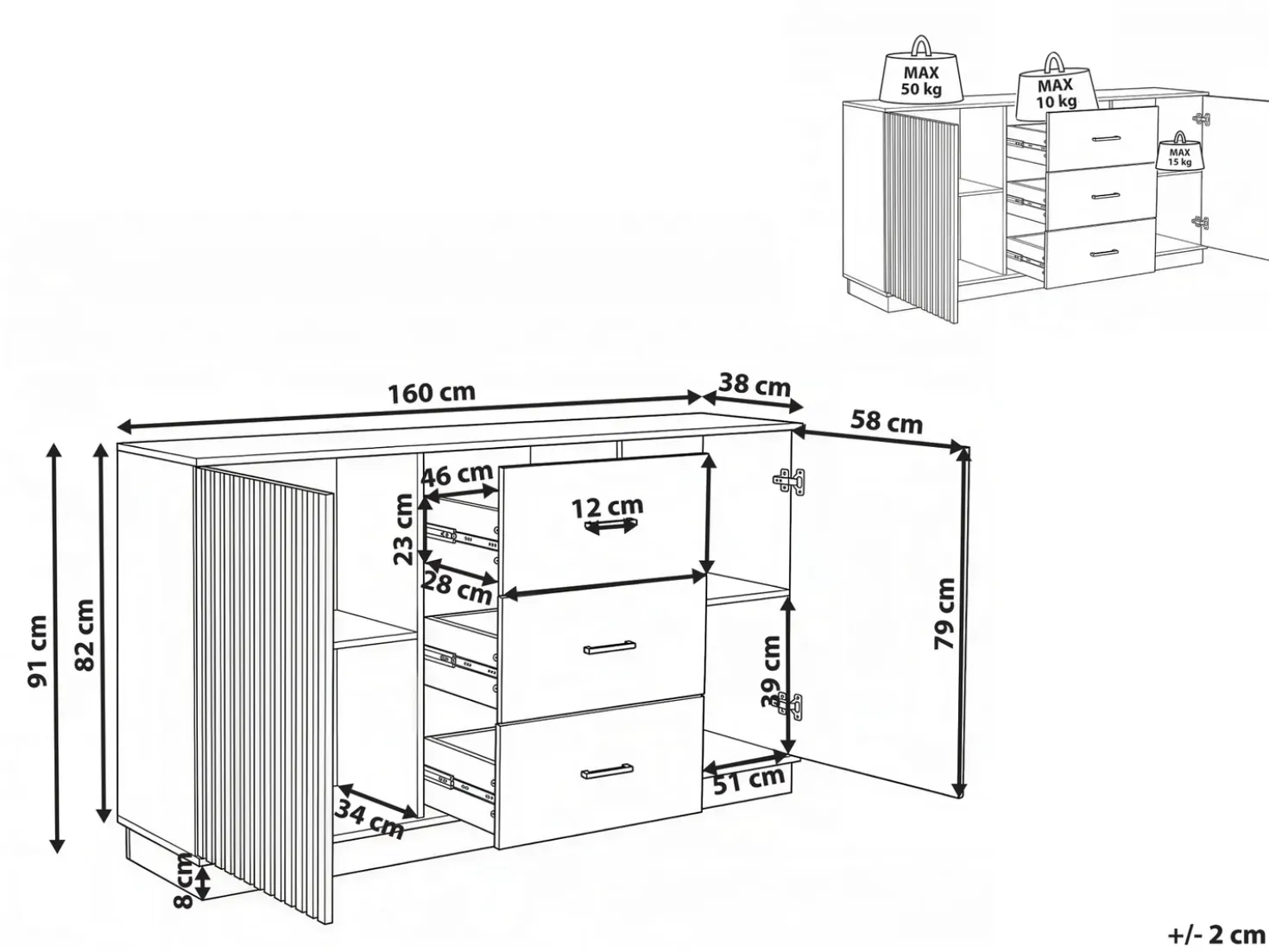 Credenza a 2 ante MANAIA Marrone