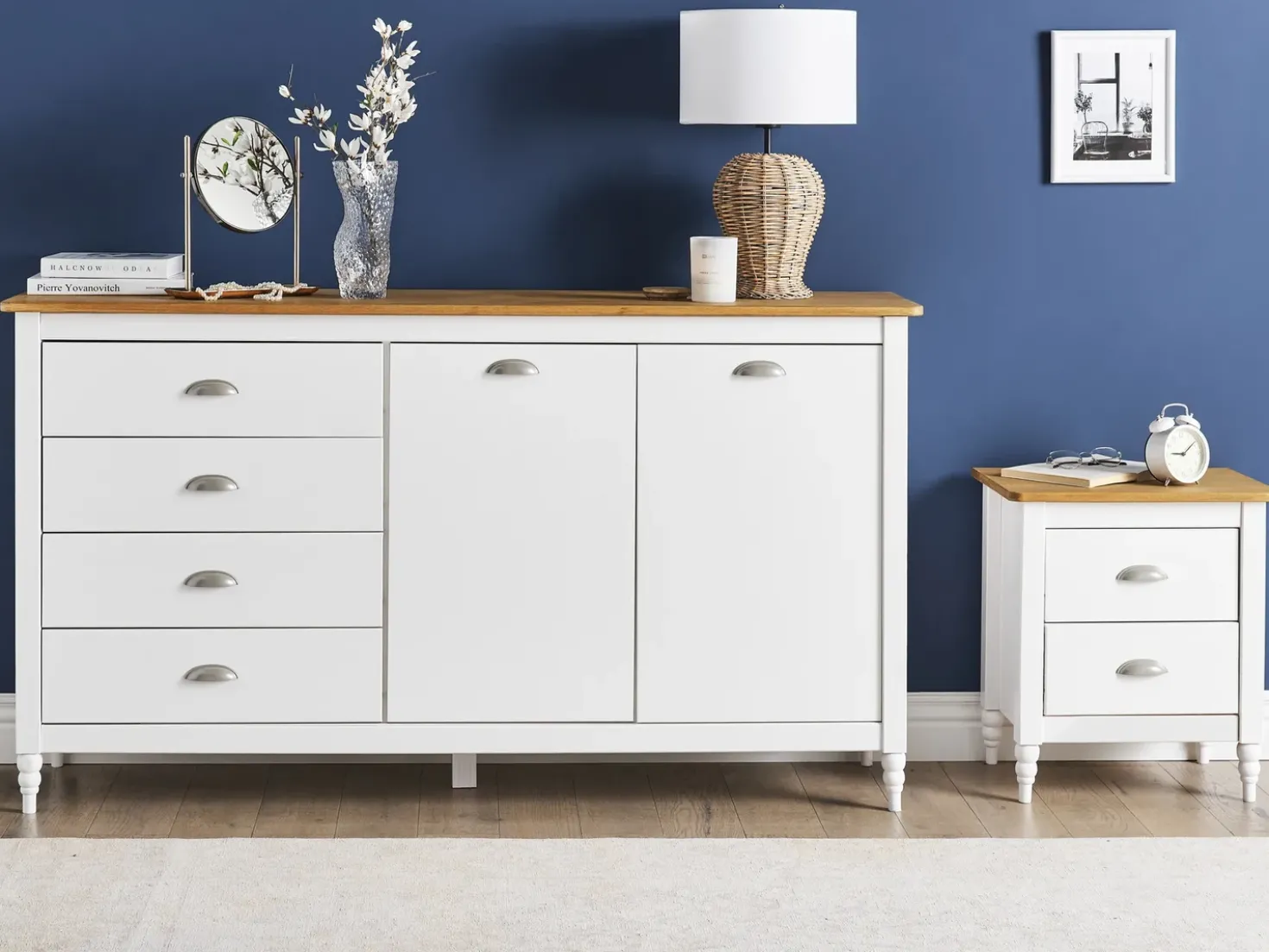 Credenza a 2 ante SHILLINGTON Legno di pino Bianco
