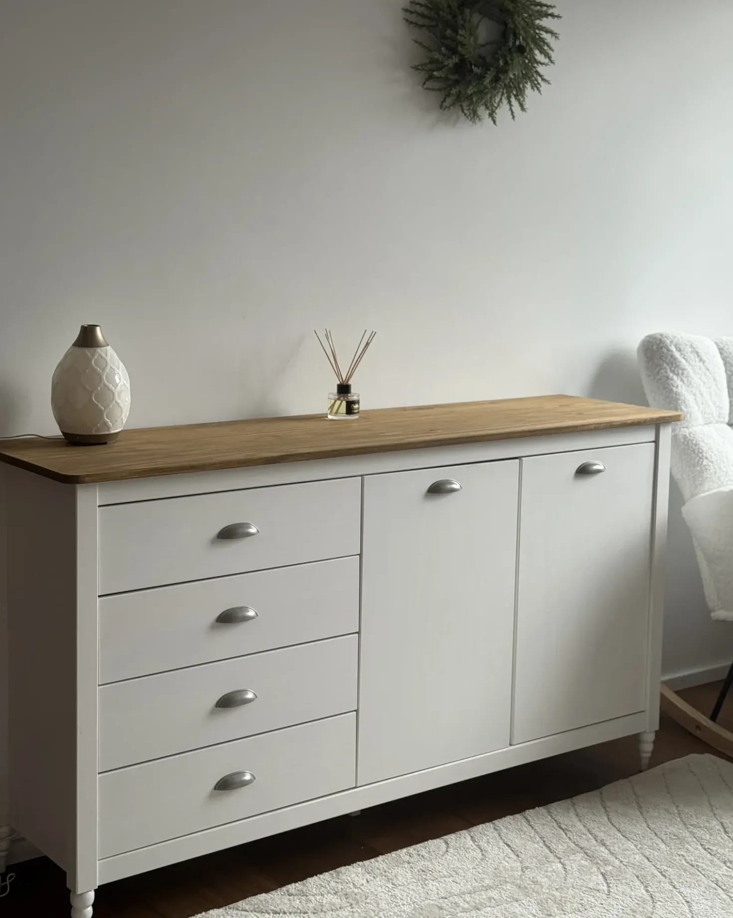 Credenza a 2 ante SHILLINGTON Legno di pino Bianco