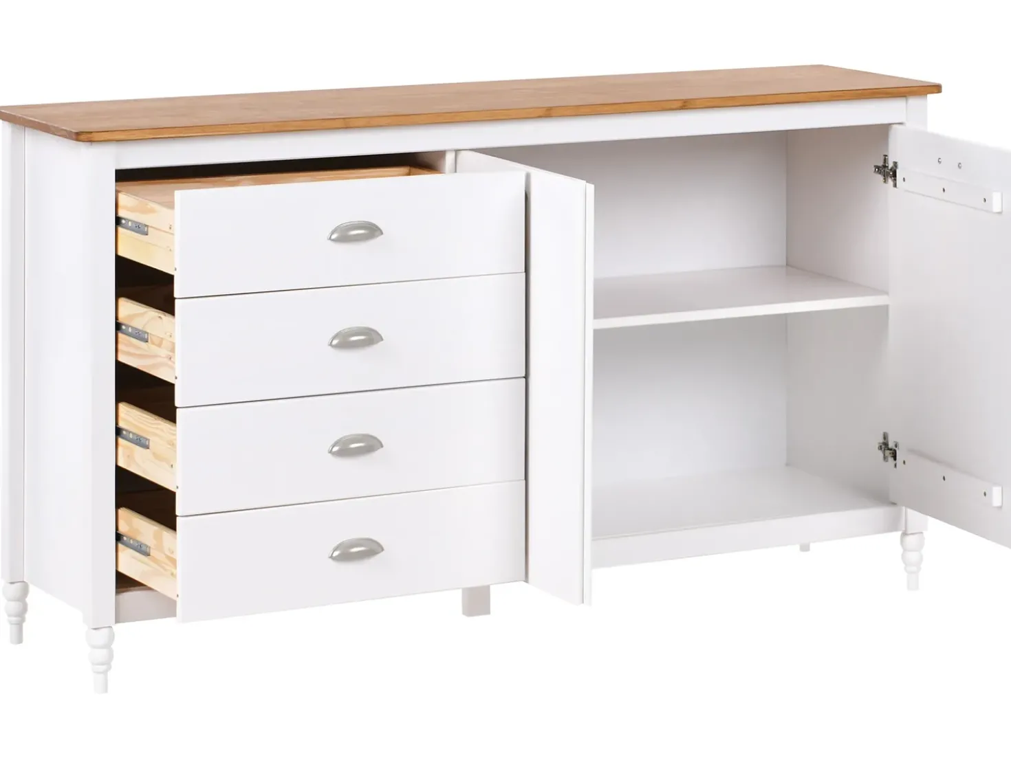 Credenza a 2 ante SHILLINGTON Legno di pino Bianco