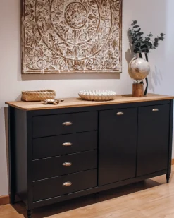 Credenza a 2 ante SHILLINGTON Legno di pino Nero