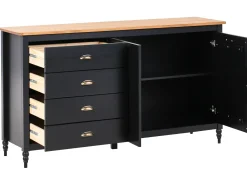 Credenza a 2 ante SHILLINGTON Legno di pino Nero