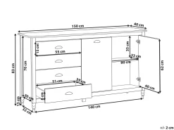 Credenza a 2 ante SHILLINGTON Legno di pino Nero
