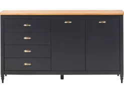 Credenza a 2 ante SHILLINGTON Legno di pino Nero