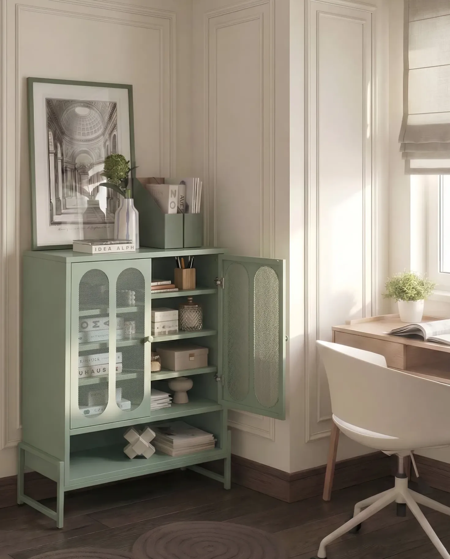 Credenza a 2 ante SOLETTA Metallo Verde menta
