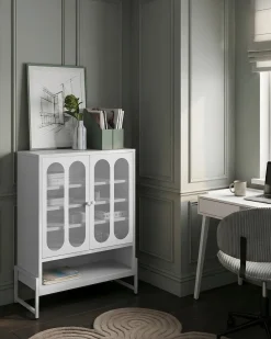Credenza a 2 ante SOLETTA Metallo Bianco