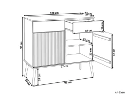 Credenza a 2 ante TIMMINS Legno di pino Marrone
