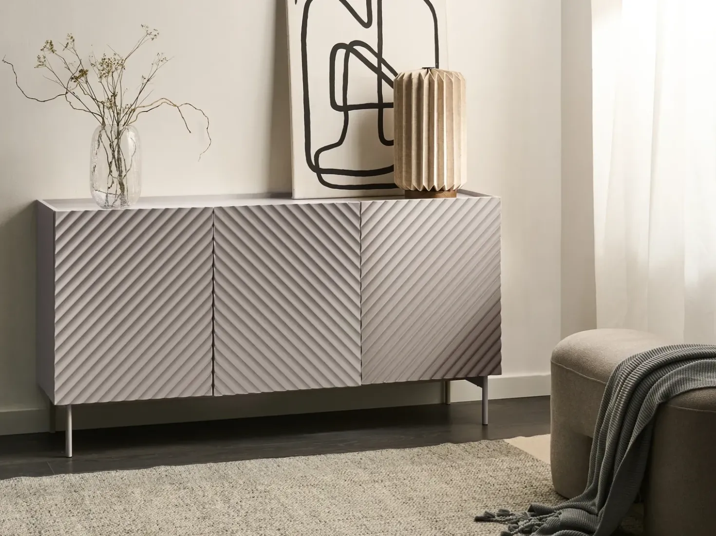 Credenza a 3 ante YARAKA Beige chiaro