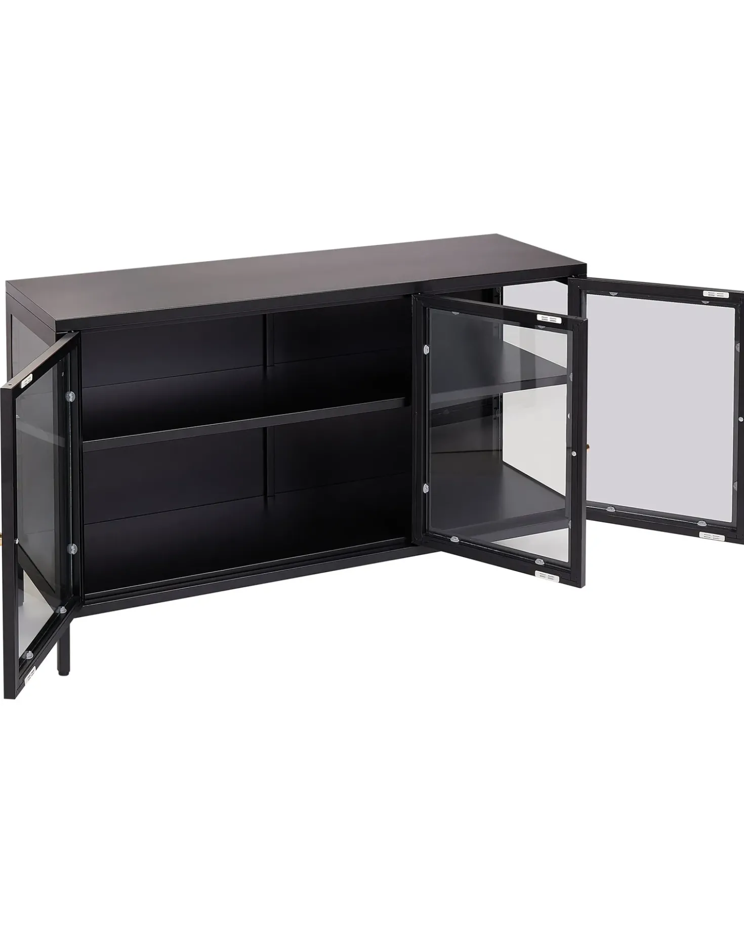 Credenza espositiva in vetro NEWPORT Metallo 115 cm Nero