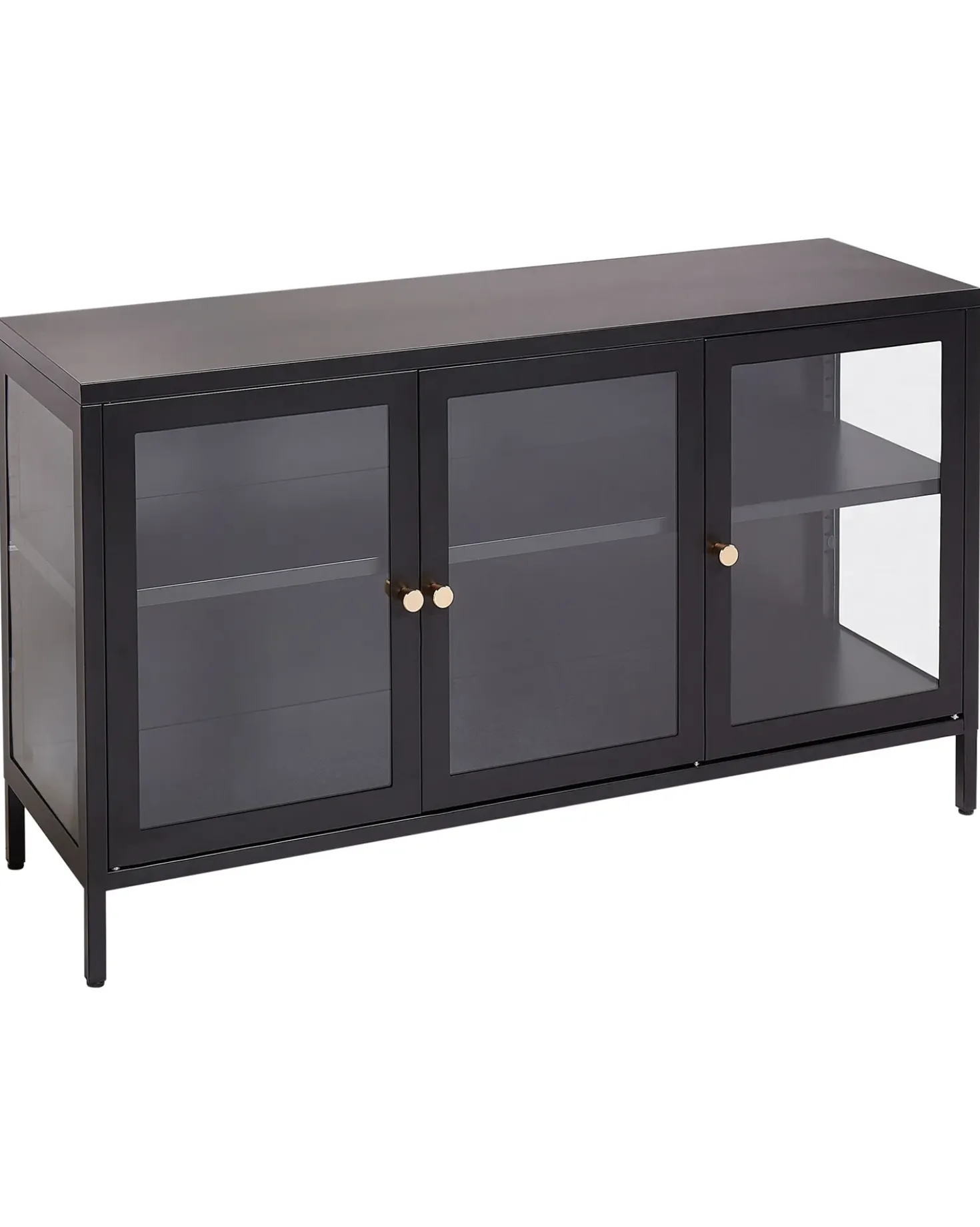 Credenza espositiva in vetro NEWPORT Metallo 115 cm Nero