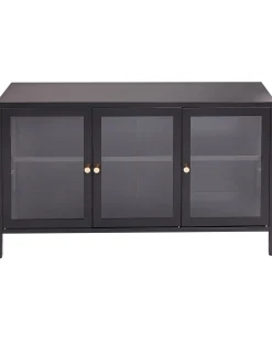 Credenza espositiva in vetro NEWPORT Metallo 115 cm Nero