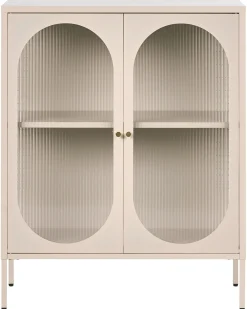 Credenza espositiva in vetro SARRE Metallo 90 cm Beige