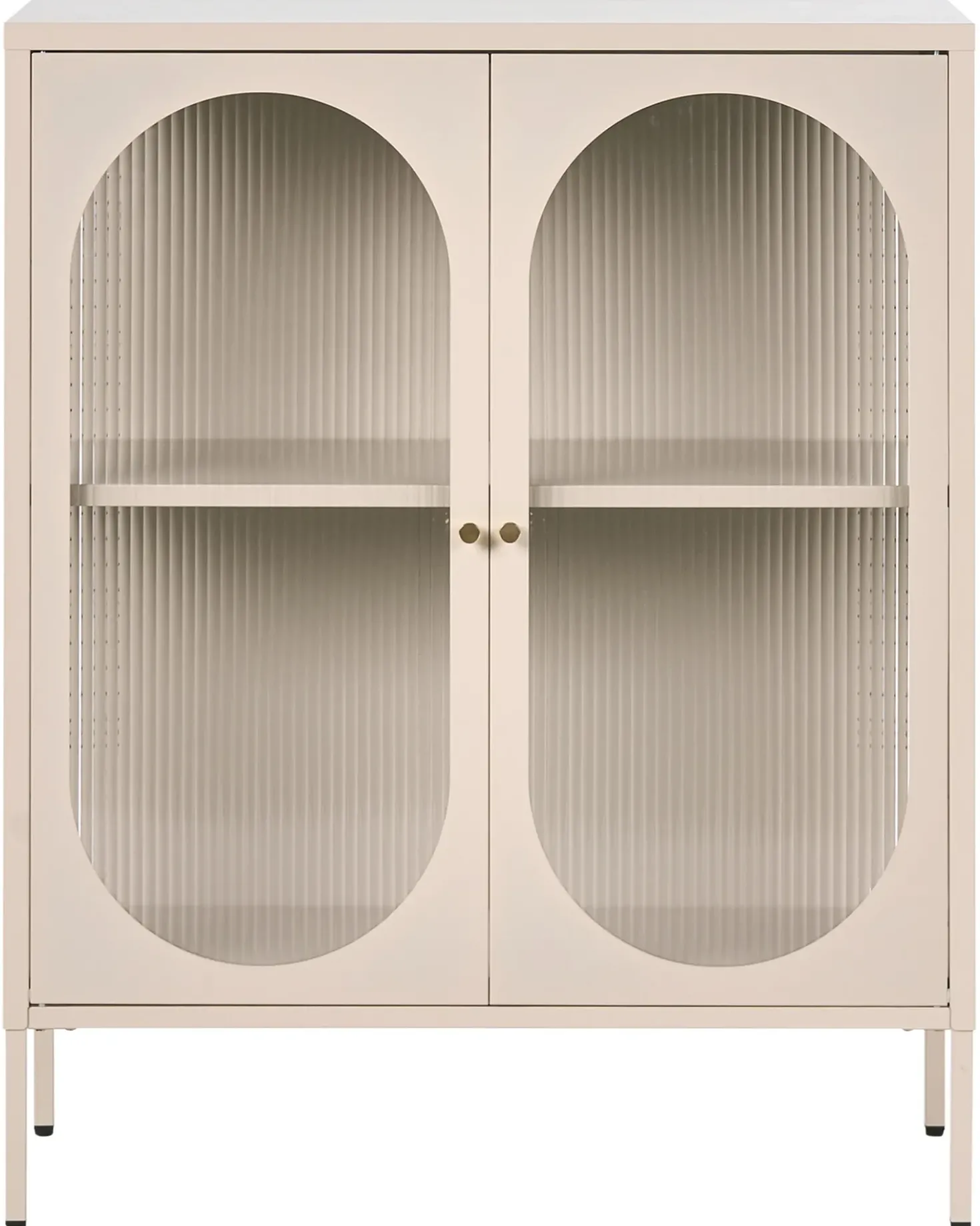 Credenza espositiva in vetro SARRE Metallo 90 cm Beige
