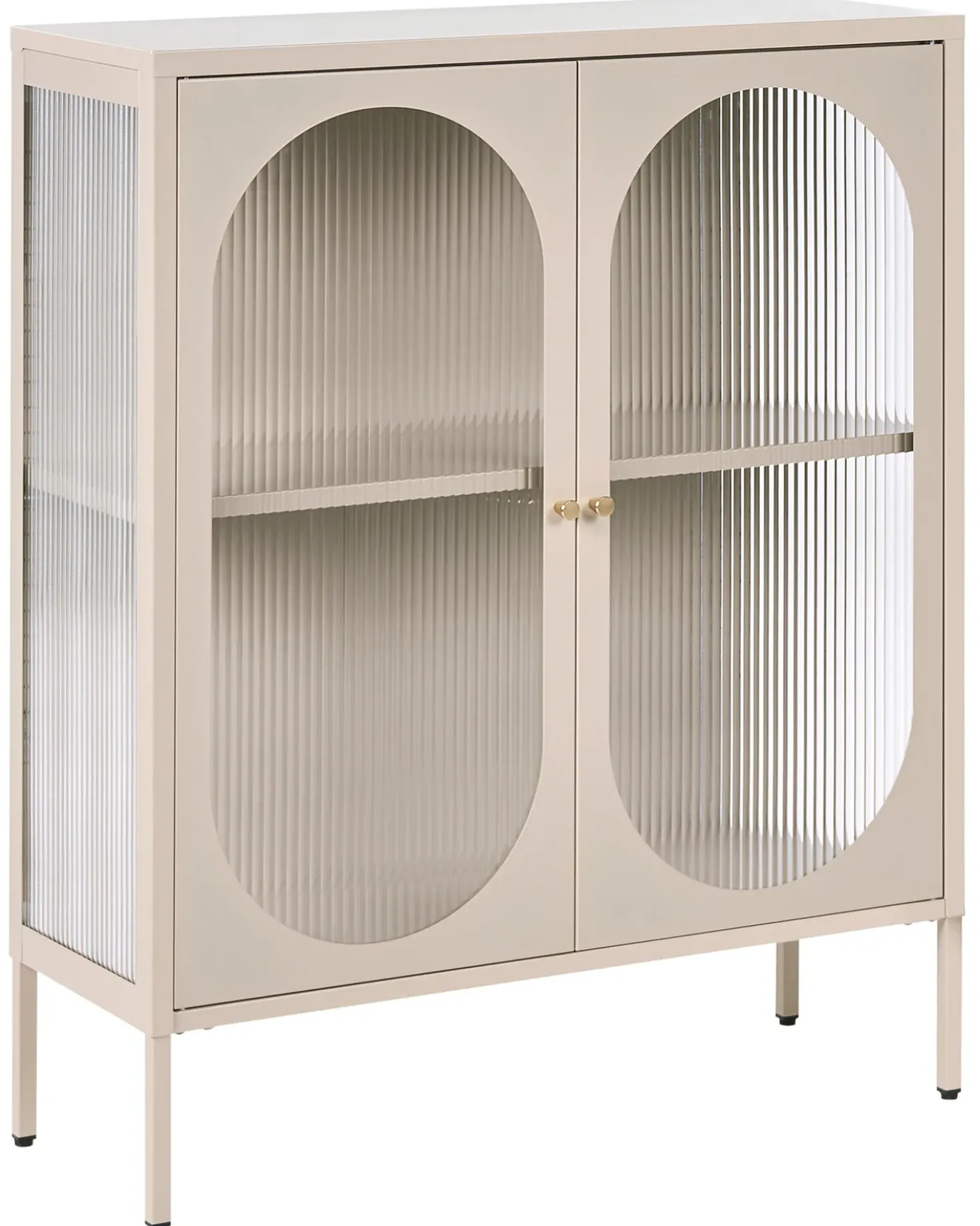 Credenza espositiva in vetro SARRE Metallo 90 cm Beige