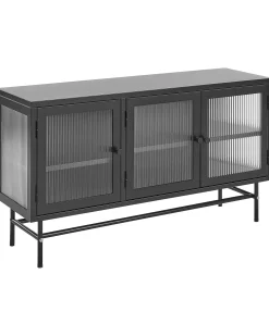 Credenza espositiva in vetro DEVON Metallo 115 cm Nero