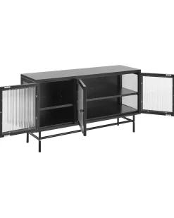 Credenza espositiva in vetro DEVON Metallo 115 cm Nero
