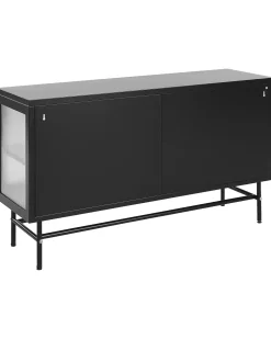 Credenza espositiva in vetro DEVON Metallo 115 cm Nero