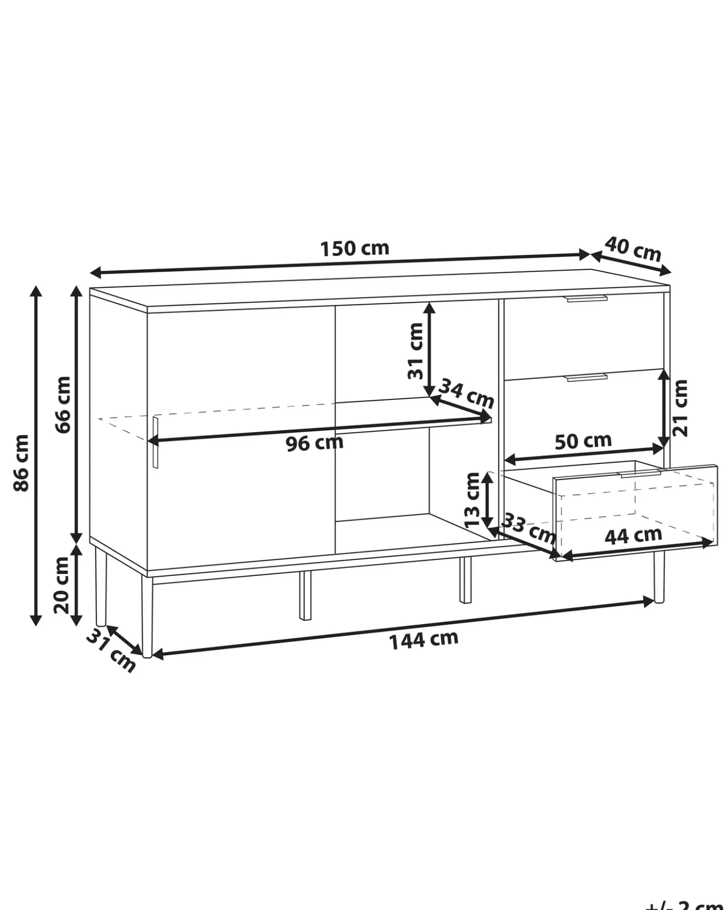 Credenza espositiva in vetro LEDUC Bianco
