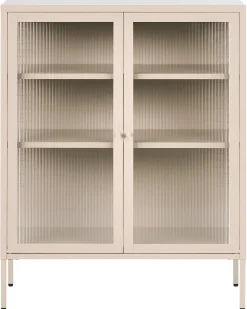 Credenza espositiva in vetro LERRYN Metallo 90 cm Beige