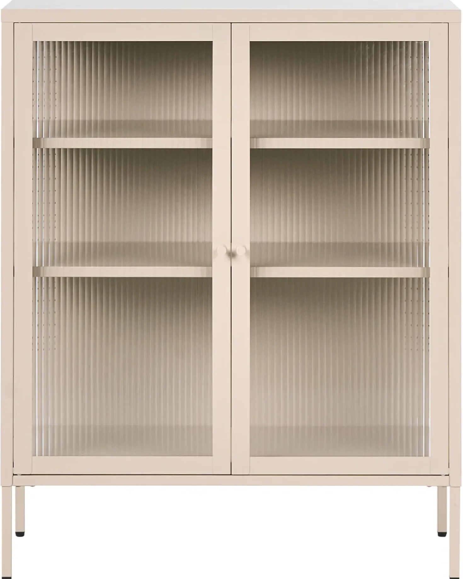 Credenza espositiva in vetro LERRYN Metallo 90 cm Beige