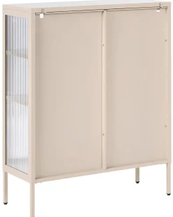 Credenza espositiva in vetro LERRYN Metallo 90 cm Beige