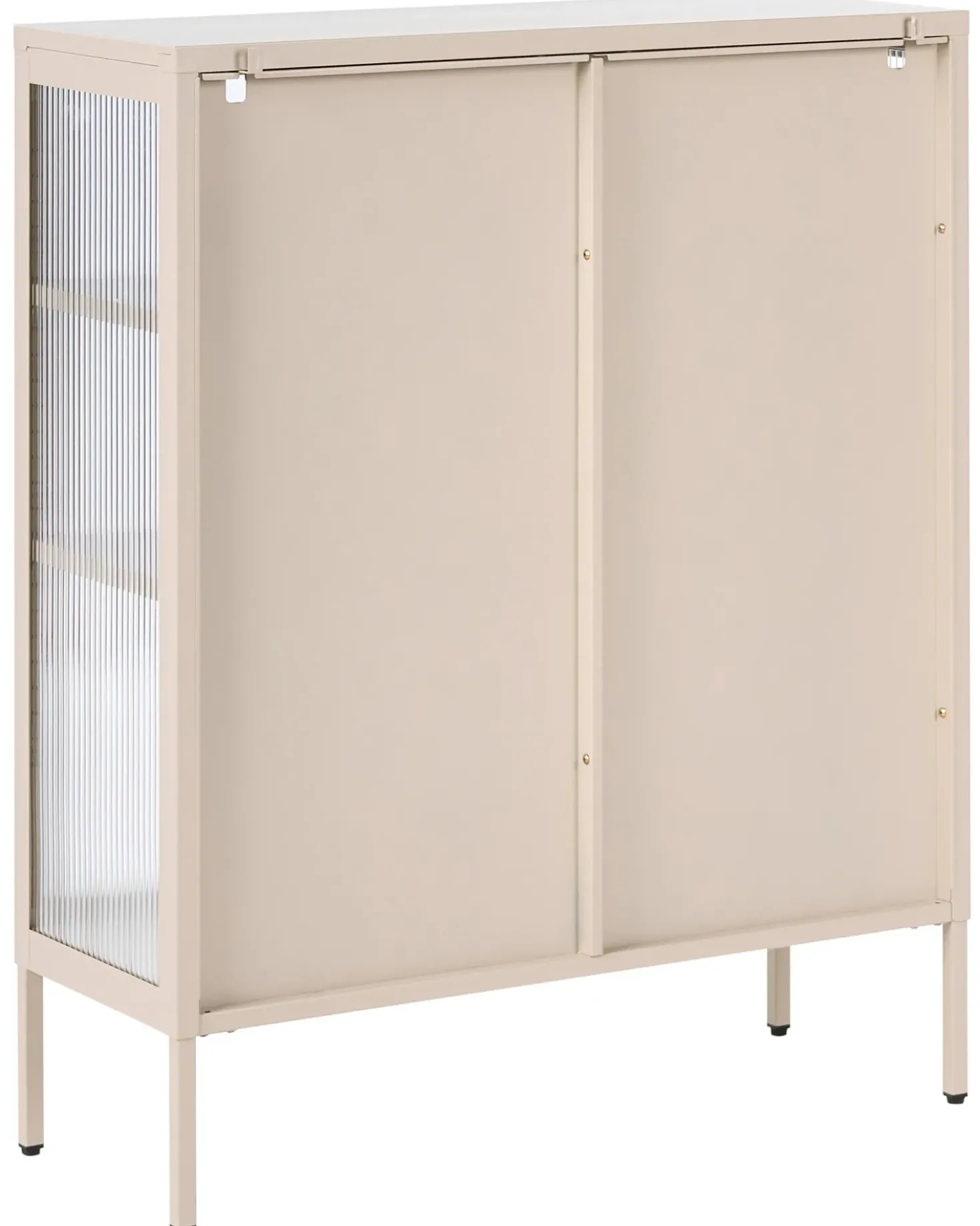 Credenza espositiva in vetro LERRYN Metallo 90 cm Beige