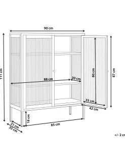 Credenza espositiva in vetro LERRYN Metallo 90 cm Beige