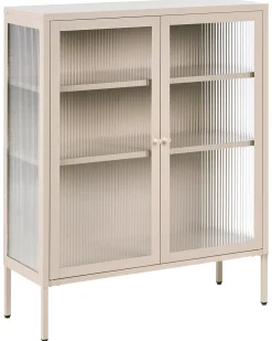 Credenza espositiva in vetro LERRYN Metallo 90 cm Beige
