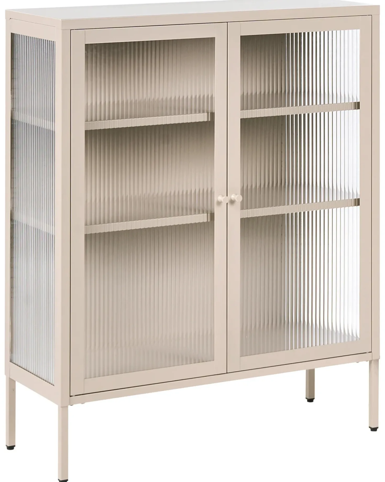 Credenza espositiva in vetro LERRYN Metallo 90 cm Beige