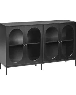 Credenza espositiva in vetro LANGFORD 137 cm Nero