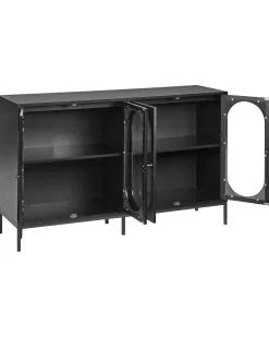 Credenza espositiva in vetro LANGFORD 137 cm Nero