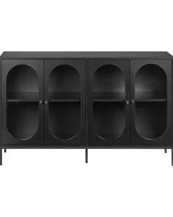 Credenza espositiva in vetro LANGFORD 137 cm Nero