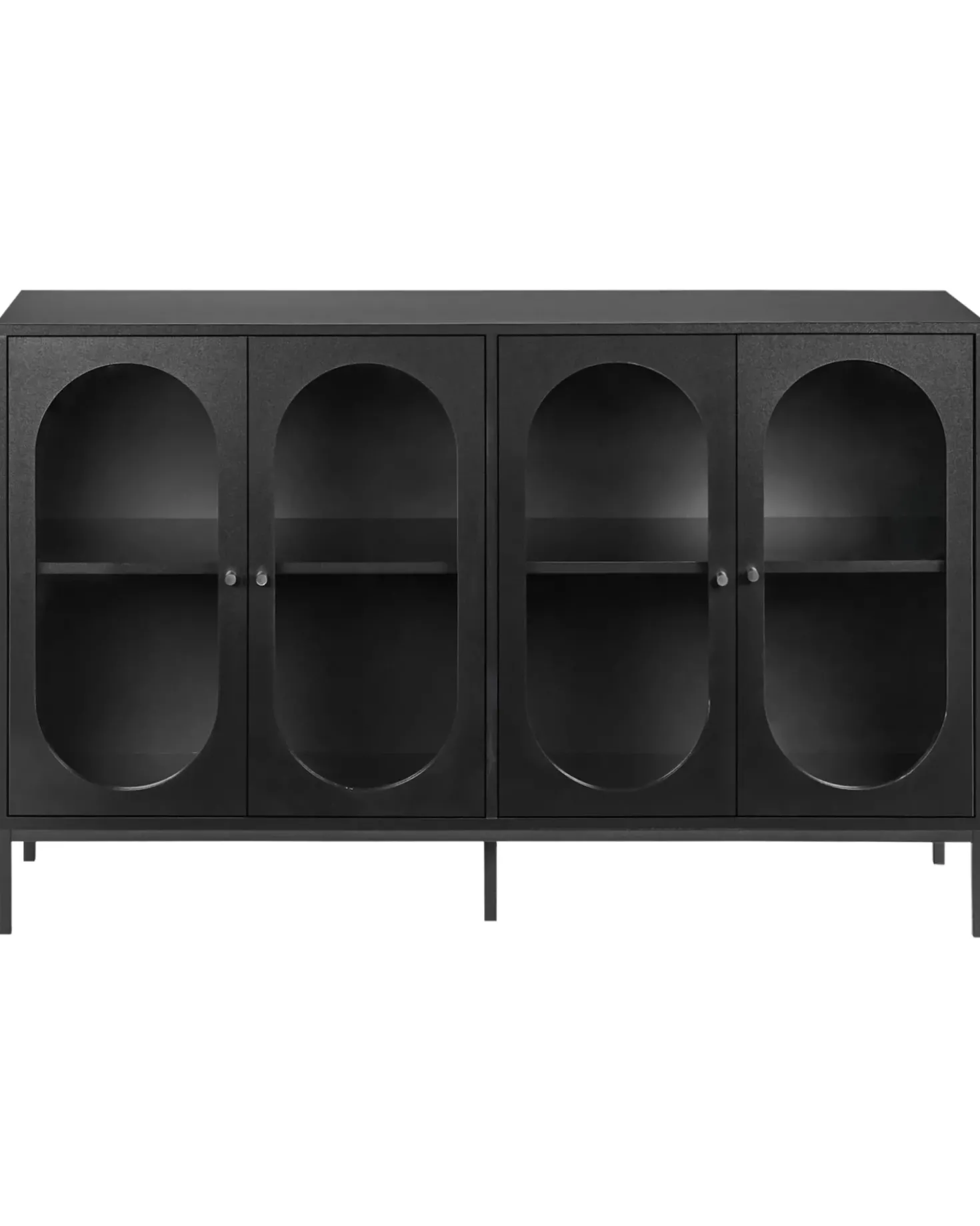 Credenza espositiva in vetro LANGFORD 137 cm Nero