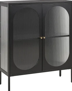 Credenza espositiva in vetro SARRE Metallo 90 cm Nero