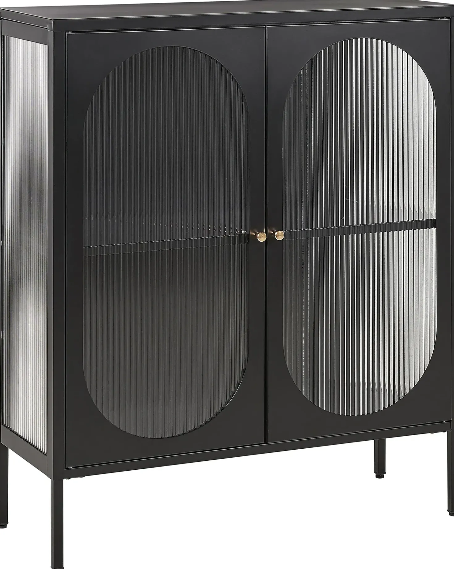 Credenza espositiva in vetro SARRE Metallo 90 cm Nero