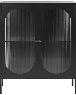 Credenza espositiva in vetro SARRE Metallo 90 cm Nero