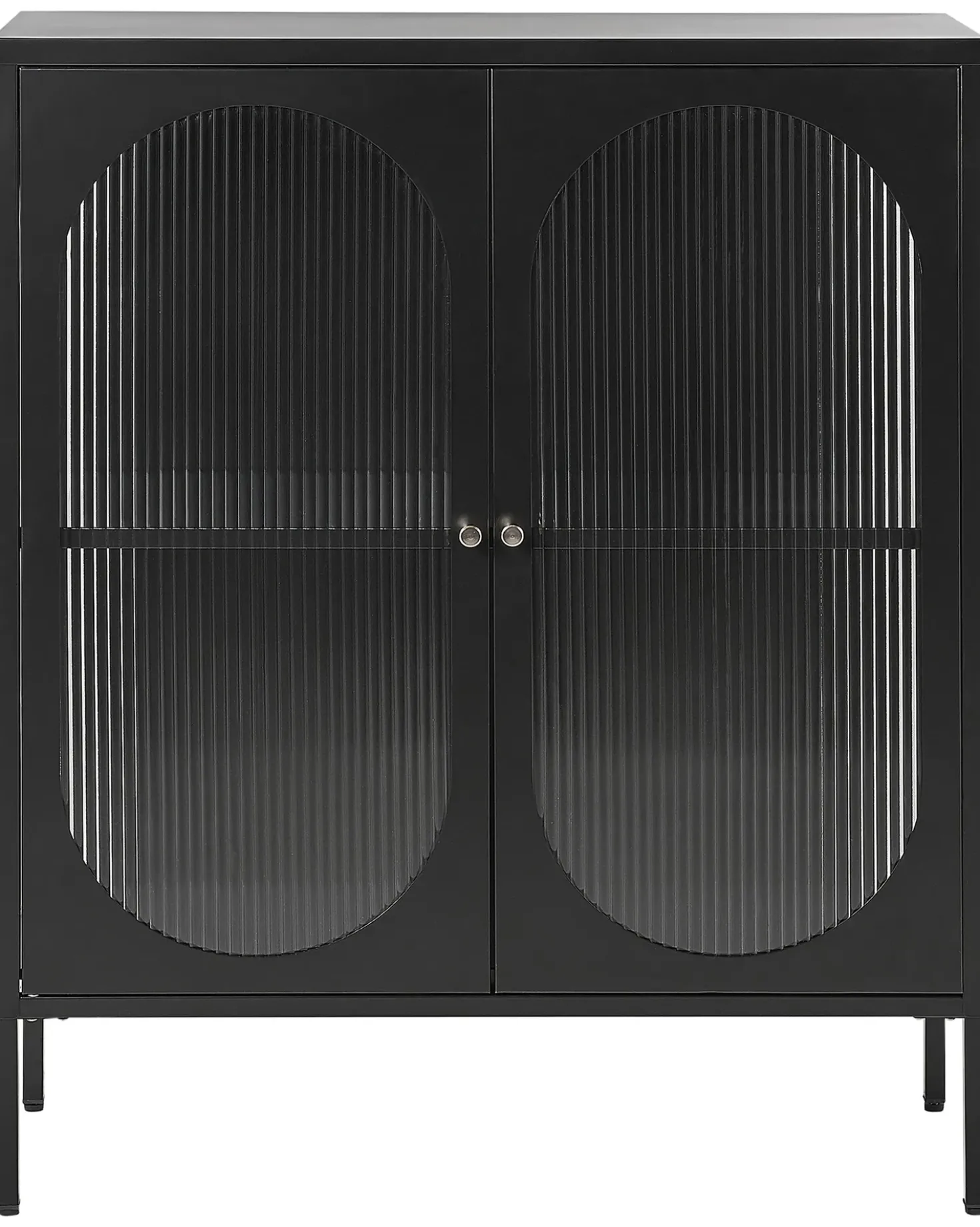 Credenza espositiva in vetro SARRE Metallo 90 cm Nero
