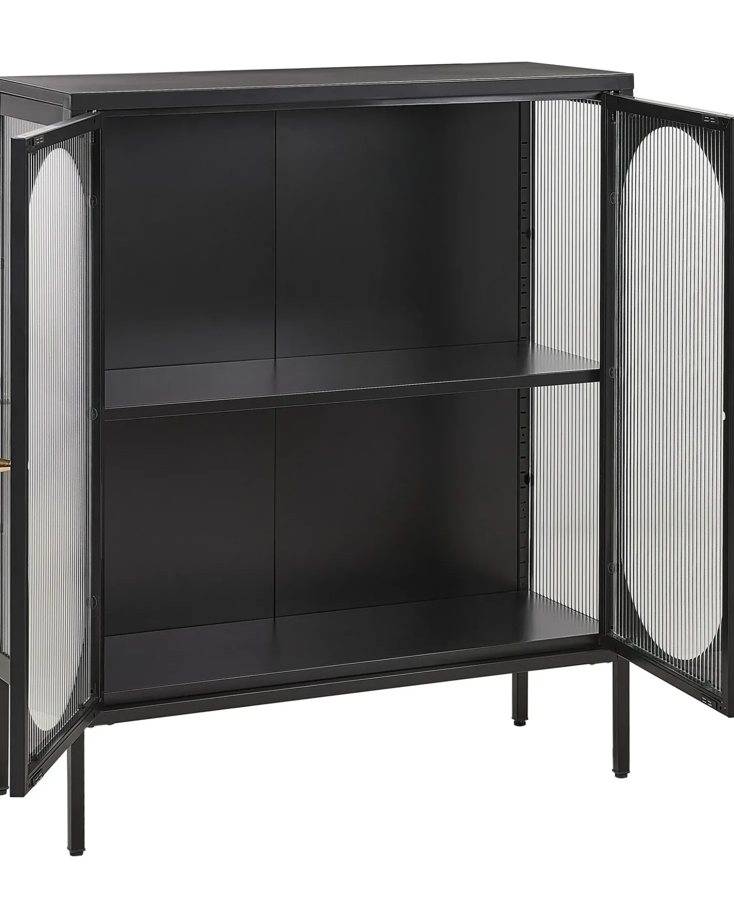 Credenza espositiva in vetro SARRE Metallo 90 cm Nero