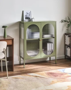 Credenza espositiva in vetro SARRE Metallo 90 cm Verde