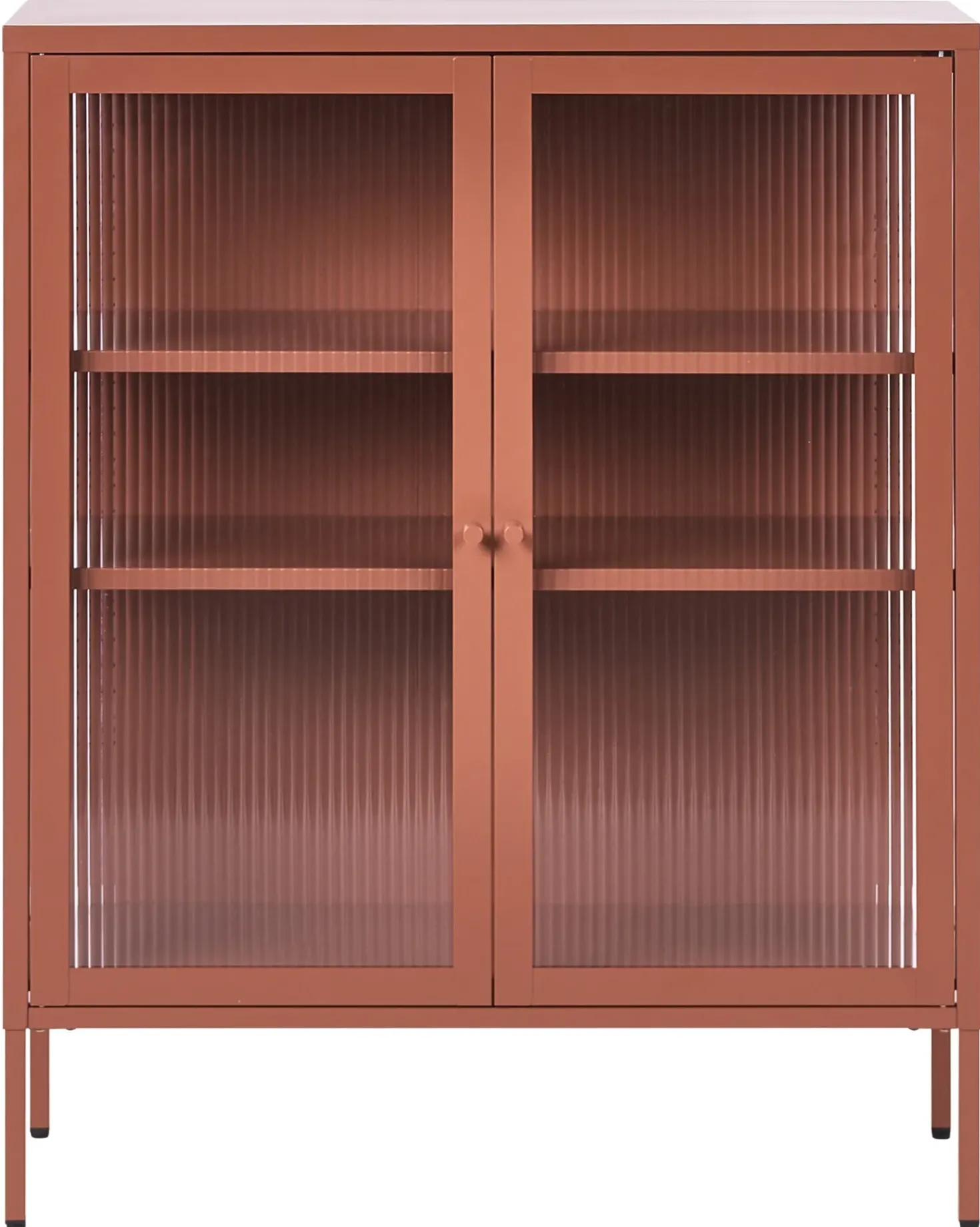 Credenza espositiva in vetro LERRYN Metallo 90 cm Marrone dorato