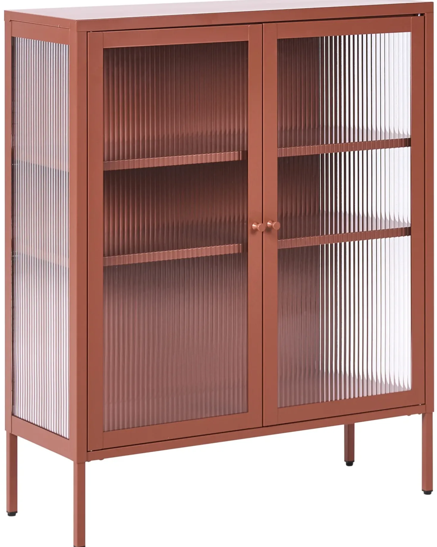 Credenza espositiva in vetro LERRYN Metallo 90 cm Marrone dorato